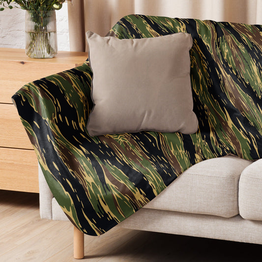 Midnight Fang Tiger Stripe CAMO Sherpa Blanket
