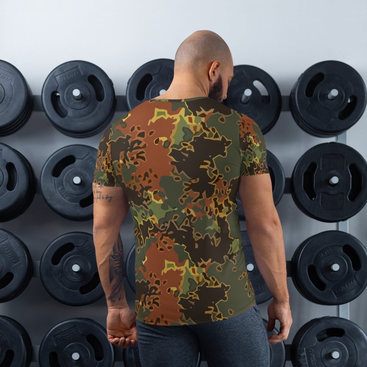 Modern Warfare Fractal Flecktarn Autumn CAMO Mens Athletic T-shirt - T-Shirts