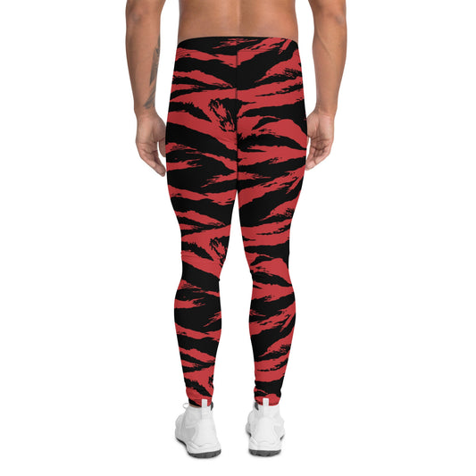 Modern Warfare Tiger Stripe Red and Black CAMO Mens Leggings