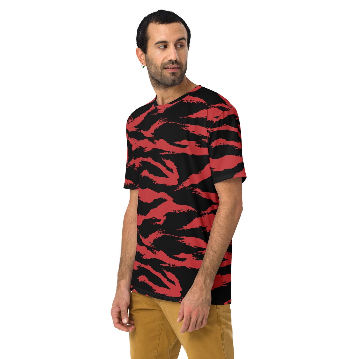 Modern Warfare Tiger Stripe Red and Black CAMO Mens t shirt T Shirts