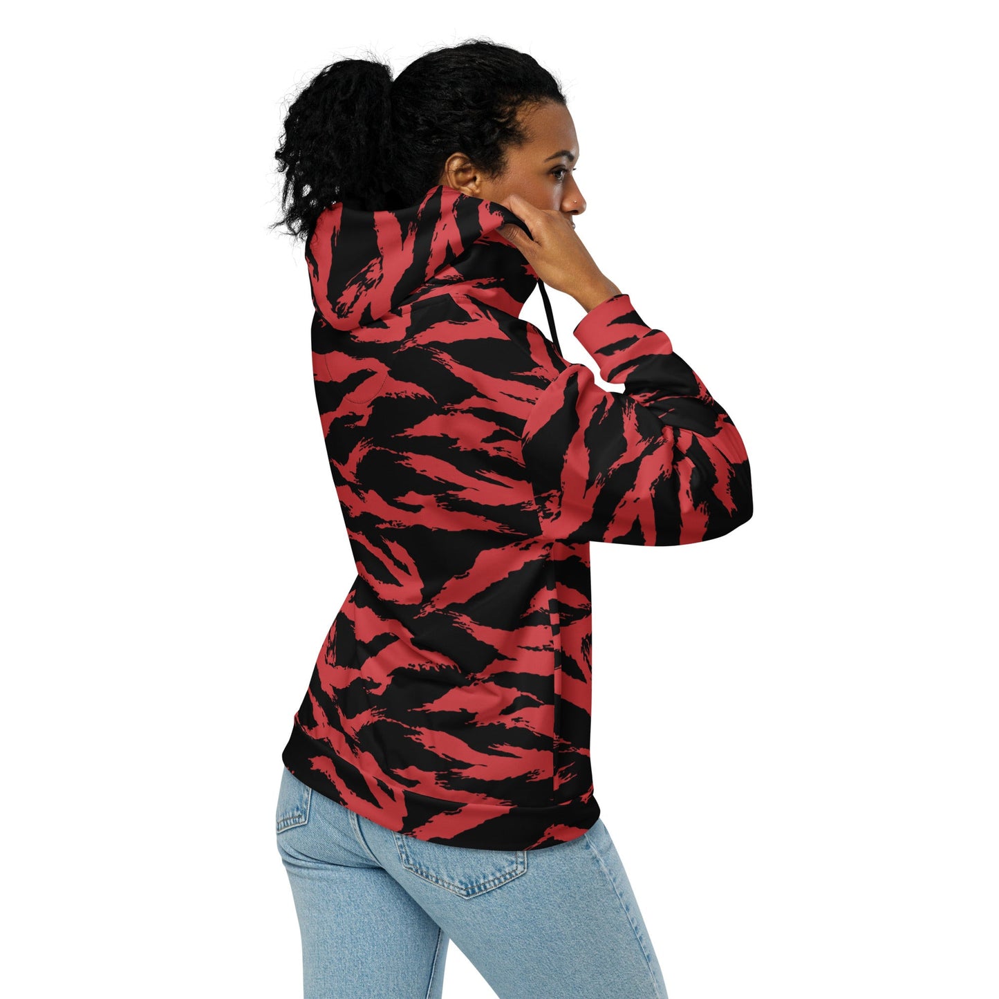 Modern Warfare Tiger Stripe Red and Black CAMO Unisex zip hoodie - Zip Hoodies