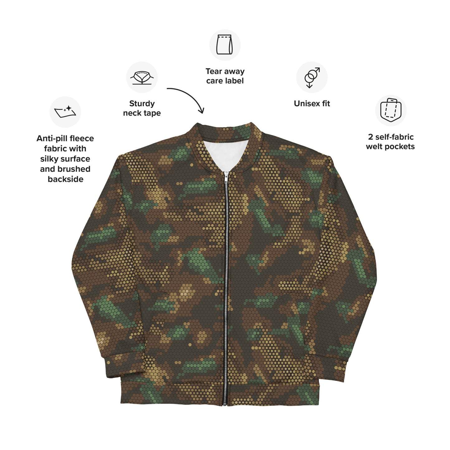 Multi-terrain Dot CAMO Unisex Bomber Jacket - Jackets