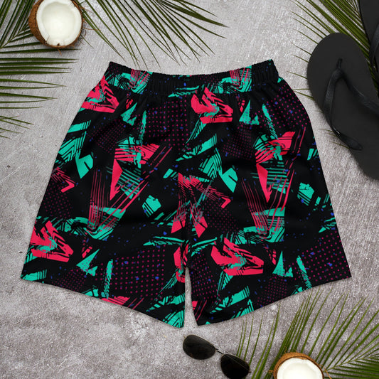 Neon Shatter CAMO Unisex Athletic Long Shorts