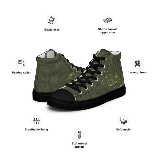 Night Desert Honeycomb CAMO Mens high top canvas shoes - High Top Canvas Shoes