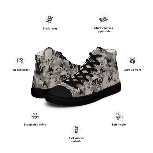Polish Flecktarn Urban Anti-Terrorist CAMO Mens high top canvas shoes - High Top Canvas Shoes