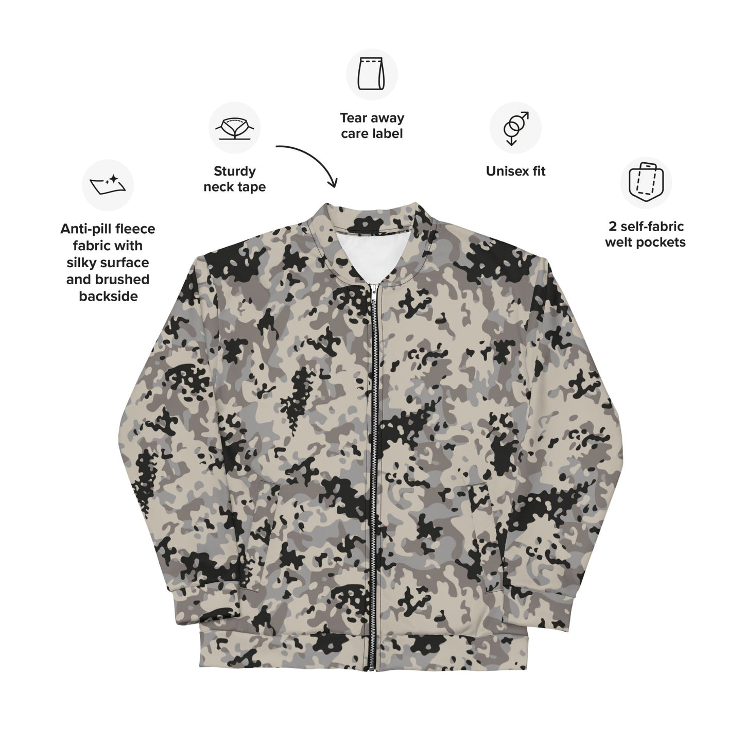 Polish Flecktarn Urban Anti-Terrorist CAMO Unisex Bomber Jacket - Jackets
