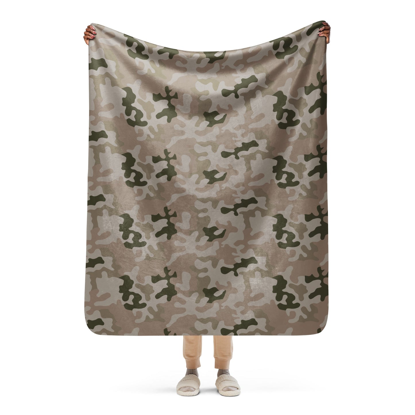 Polish Pantera Desert CAMO Sherpa blanket - 50″×60″ - Blankets