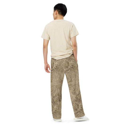 Rattlesnake Hex Desert CAMO unisex wide-leg pants - Wide-leg Pants