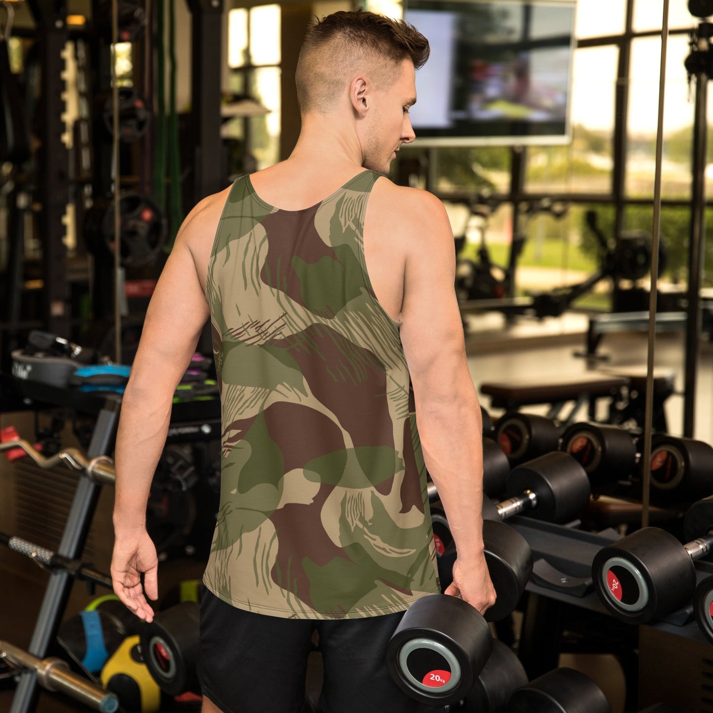Rhodesian Brushstroke Multi-terrain CAMO Unisex Tank Top - Tops