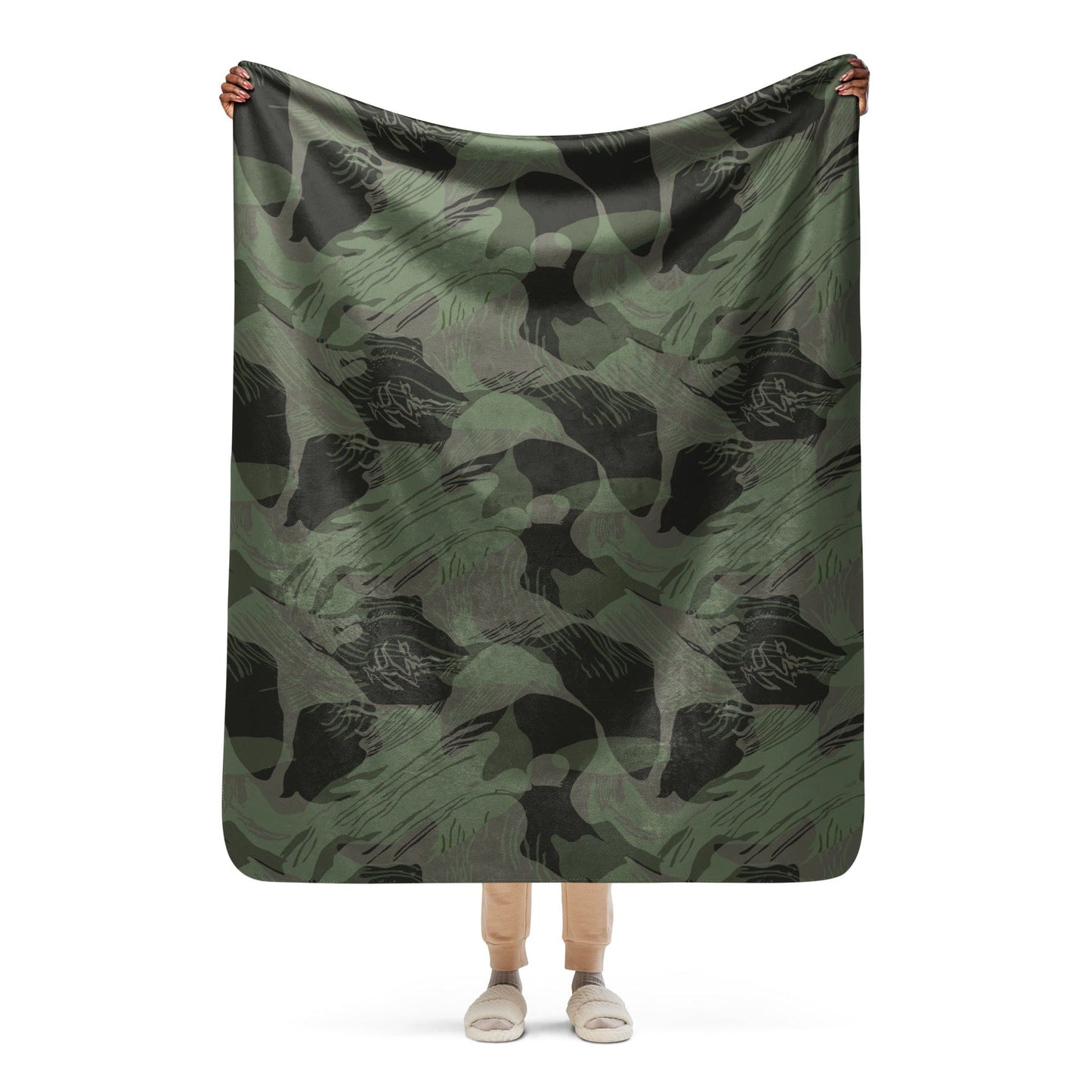 Rhodesian Brushstroke Night CAMO Sherpa blanket - 50″×60″ - Blankets