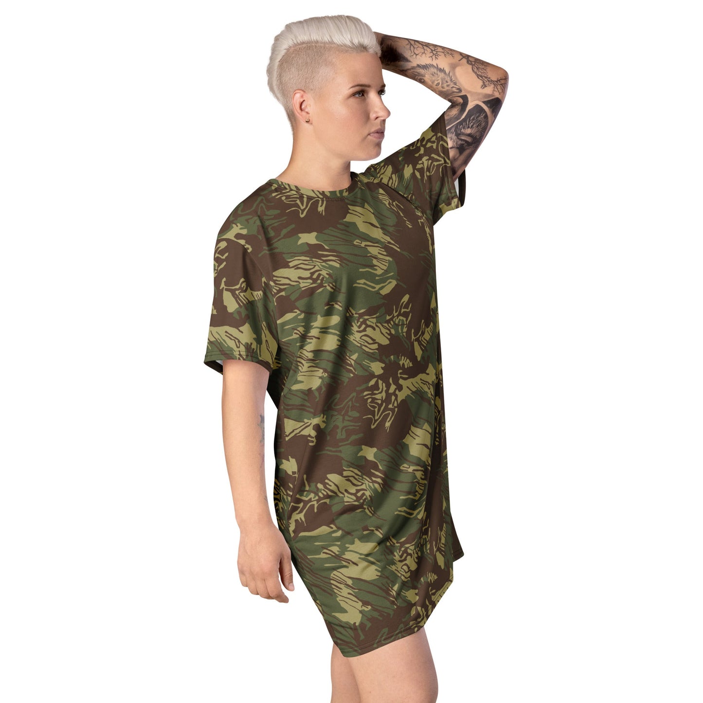 Rhodesian Brushstroke CAMO T-shirt dress - Womens T-Shirt Dresses