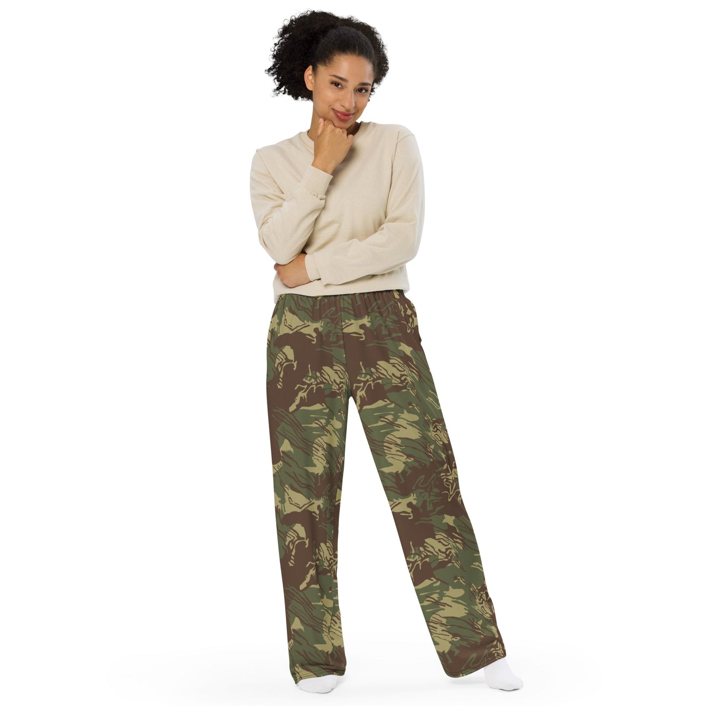Rhodesian Brushstroke CAMO unisex wide leg pants Wide Pants