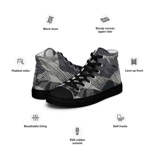 Rhodesian Brushstroke Urban CAMO Mens high top canvas shoes - High Top Canvas Shoes