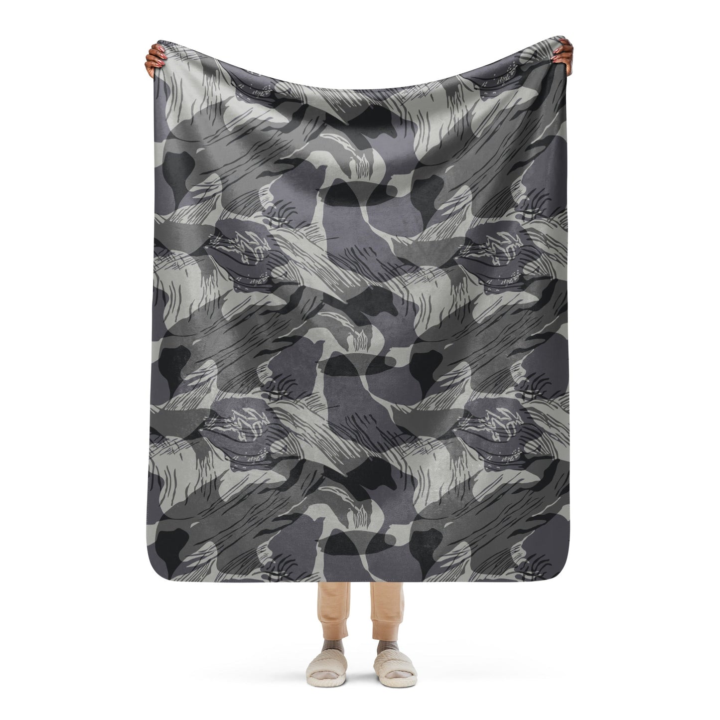 Rhodesian Brushstroke Urban CAMO Sherpa blanket - 50″×60″ - Blankets