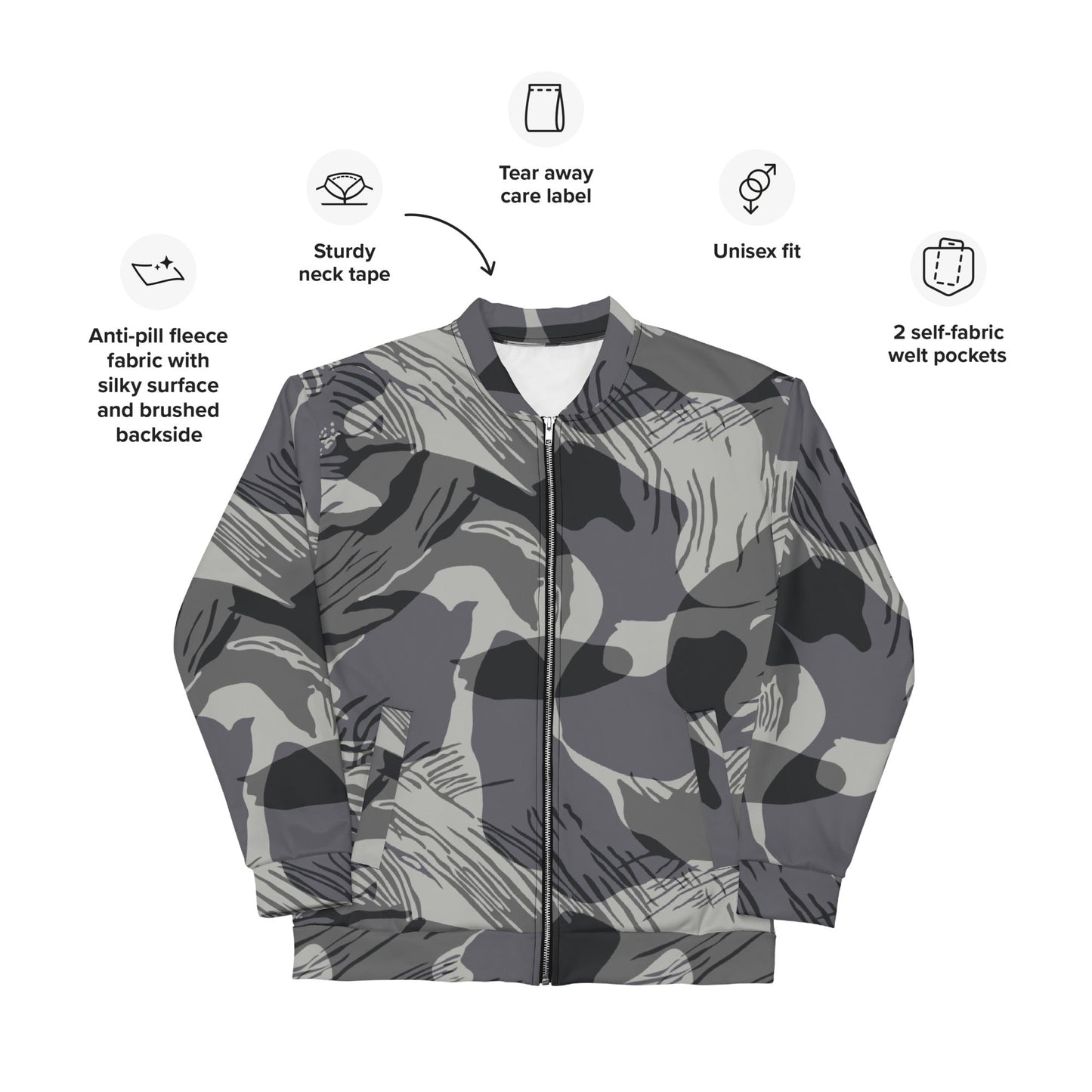 Rhodesian Brushstroke Urban CAMO Unisex Bomber Jacket - Jackets