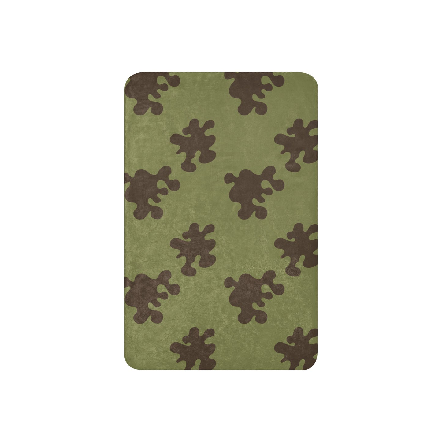 Russian Amoeba Green and Brown CAMO Sherpa blanket - Blankets