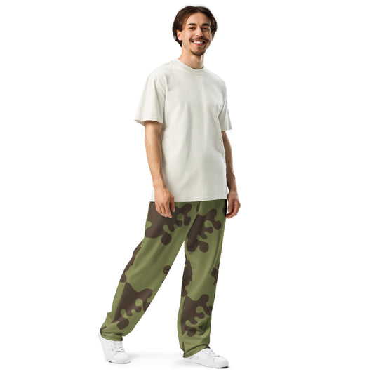 Russian Amoeba Green and Brown CAMO Wide-leg joggers - Joggers