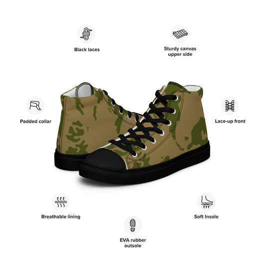 Russian Bicolor Granite CAMO Mens high top canvas shoes - High Top Canvas Shoes