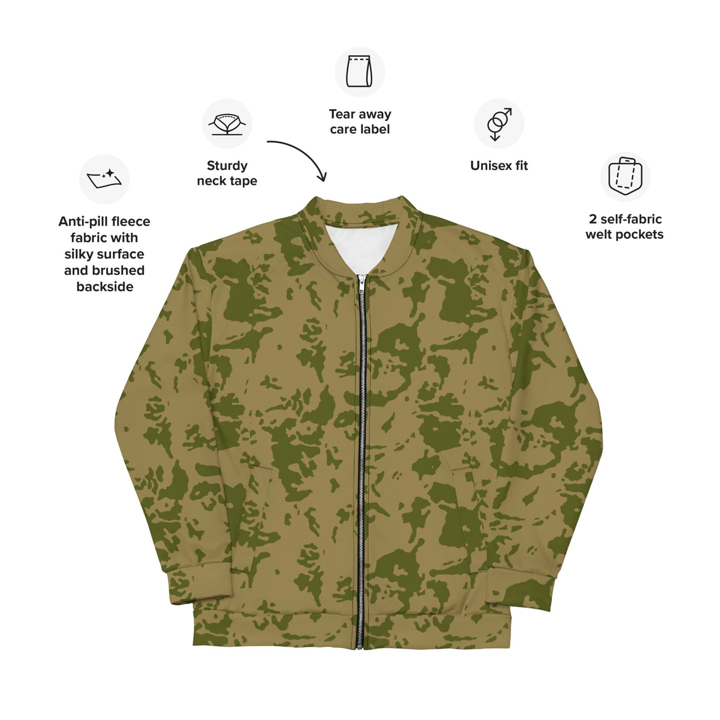 Russian Bicolor Granite CAMO Unisex Bomber Jacket - Jackets