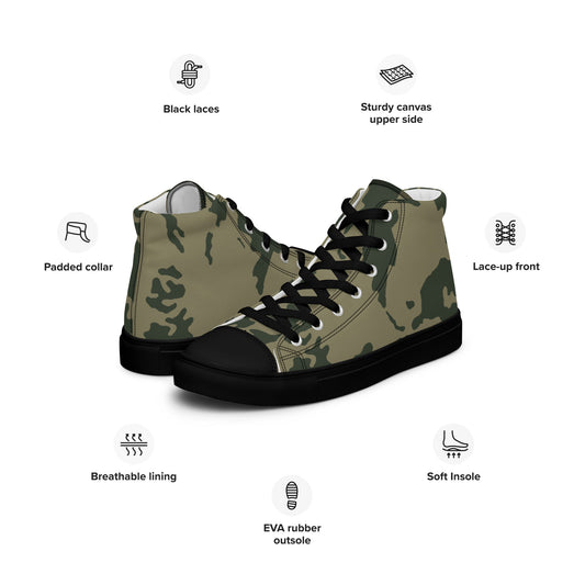 Russian Bicolor Woodland CAMO Mens high top canvas shoes - High Top Canvas Shoes