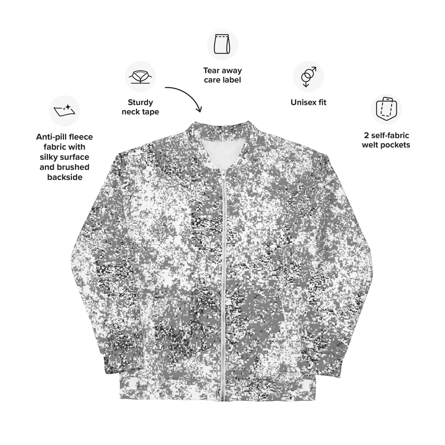 Russian Digital EMR Snow CAMO Unisex Bomber Jacket - Jackets