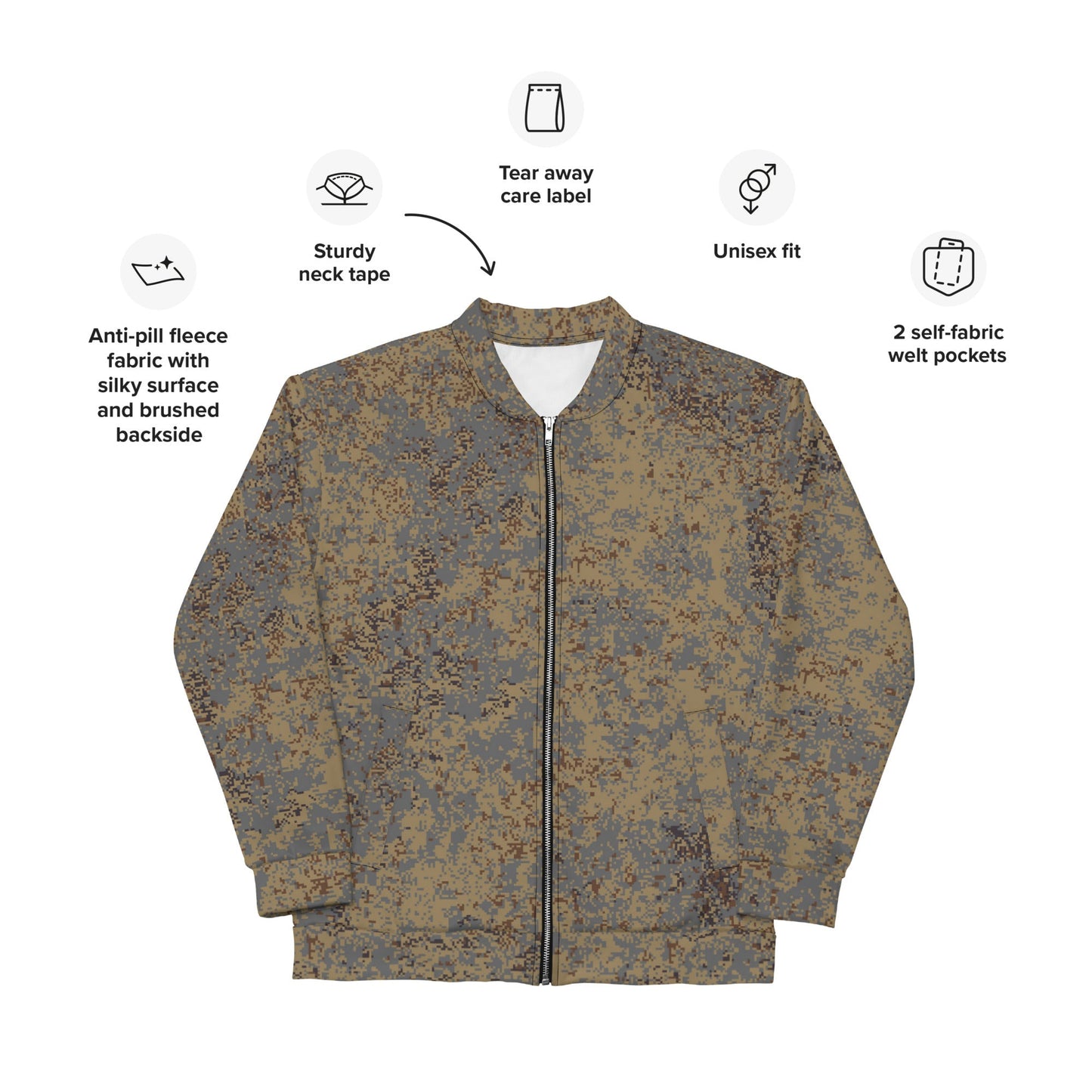 Russian Digital EMR Winter Grey CAMO Unisex Bomber Jacket