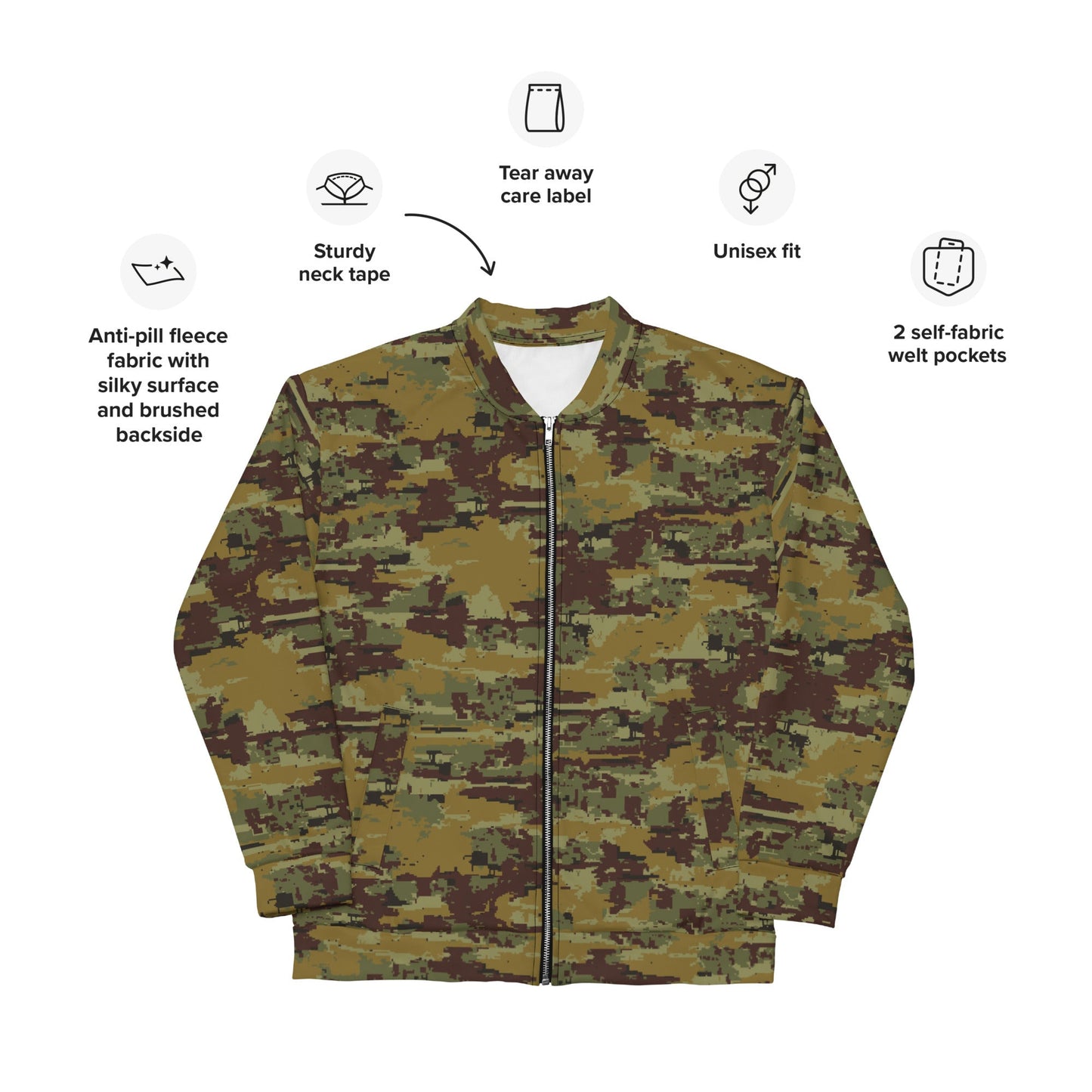 Russian Digital OSN Woodland CAMO Unisex Bomber Jacket