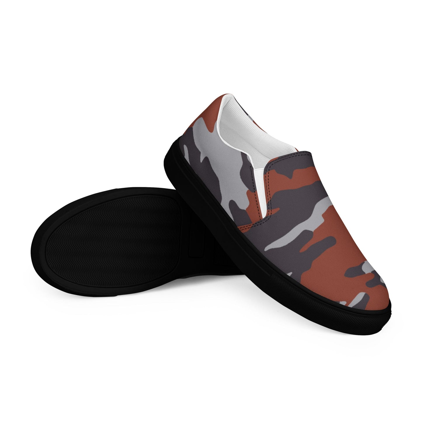 Russian Flora Red CAMO Mens Slip-On Canvas Shoes