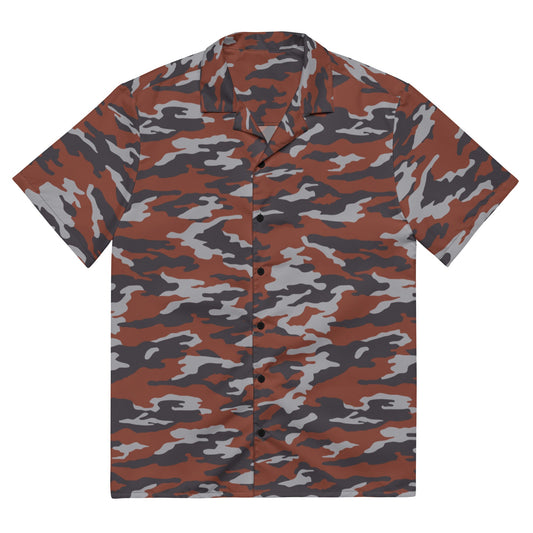 Russian Flora Red CAMO Unisex Short-Sleeve Button Shirt