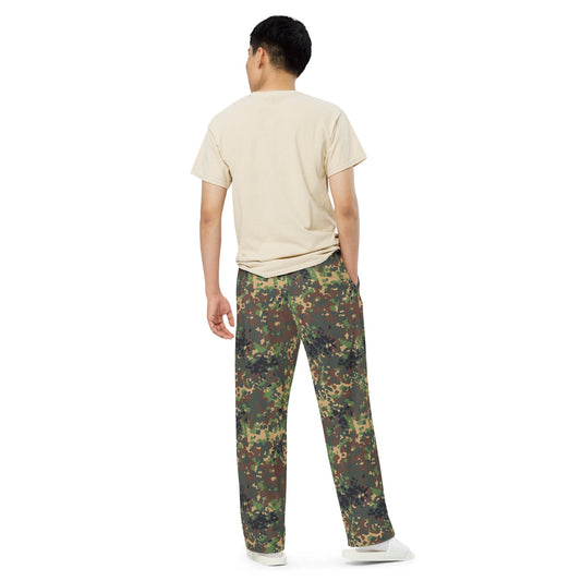 Russian IZLOM Fracture Woodland CAMO unisex wide leg pants Wide Pants