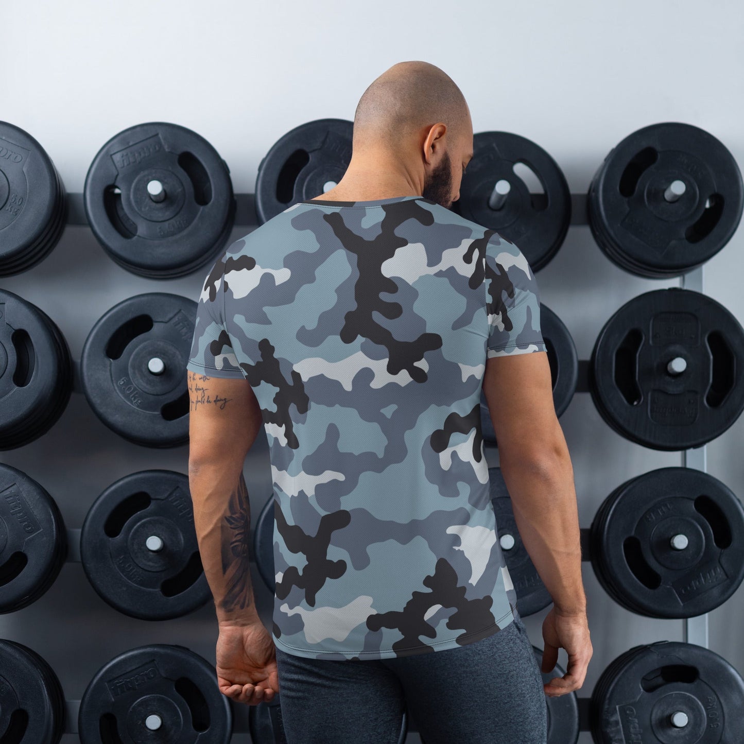 Russian KKO Urban Blue CAMO Mens Athletic T-shirt - T-Shirts