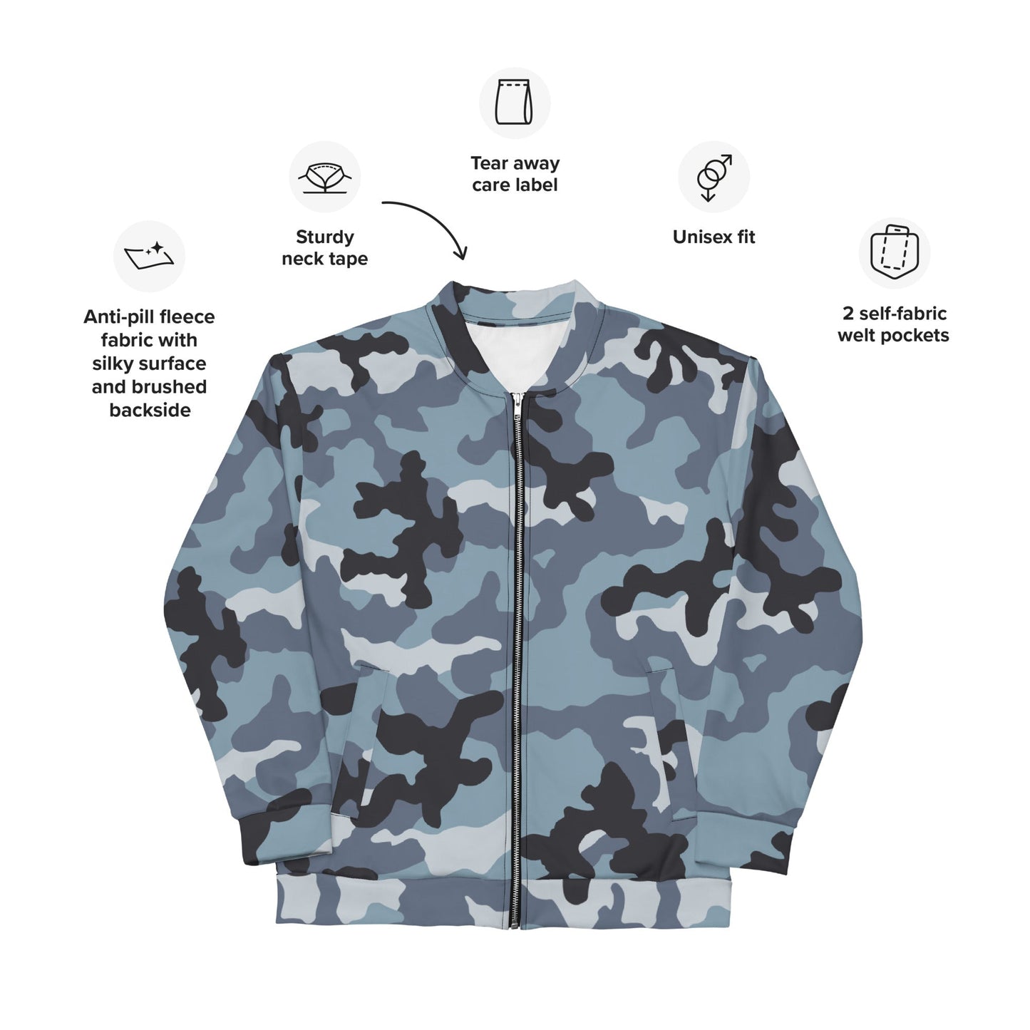 Russian KKO Urban Blue CAMO Unisex Bomber Jacket - Jackets
