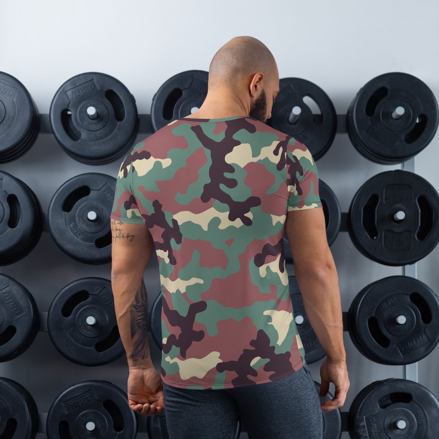 Russian KKO Woodland CAMO Mens Athletic T-shirt - T-Shirts