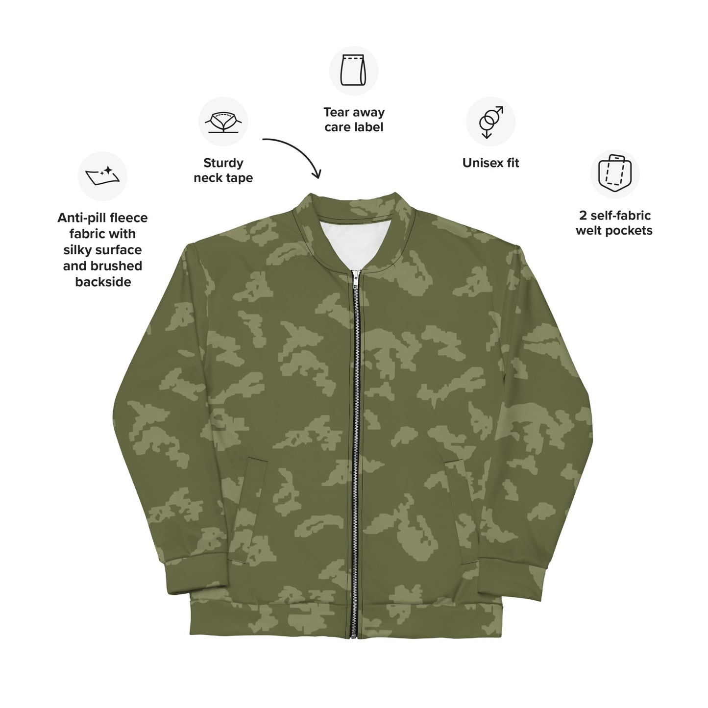 Russian KLMK Sunray Olive Drab CAMO Unisex Bomber Jacket - Jackets