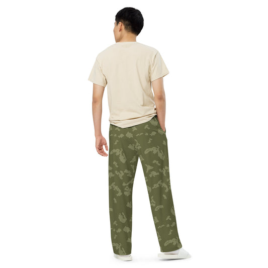Russian KLMK Sunray Olive Drab CAMO unisex wide leg pants Wide Pants