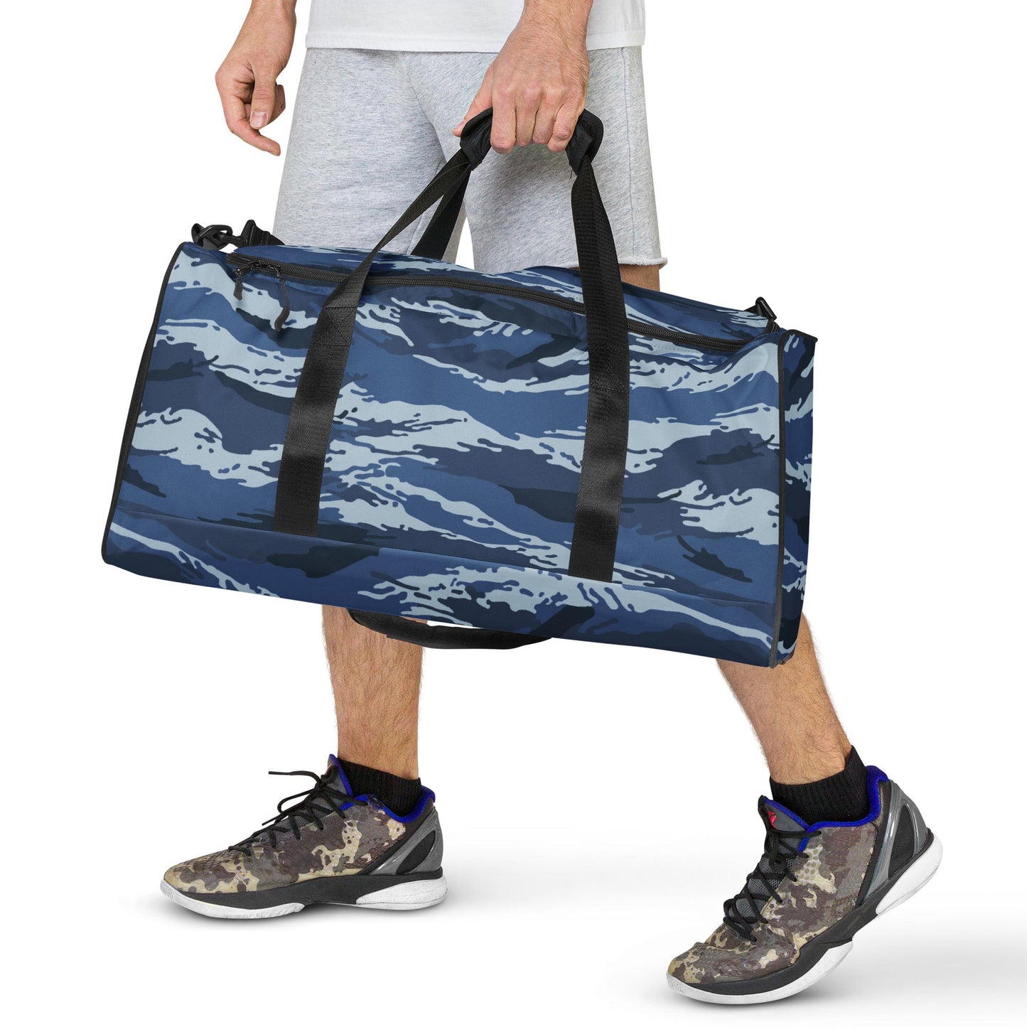 Russian Tiger Stripe Kamysh Blue CAMO Duffle Bag