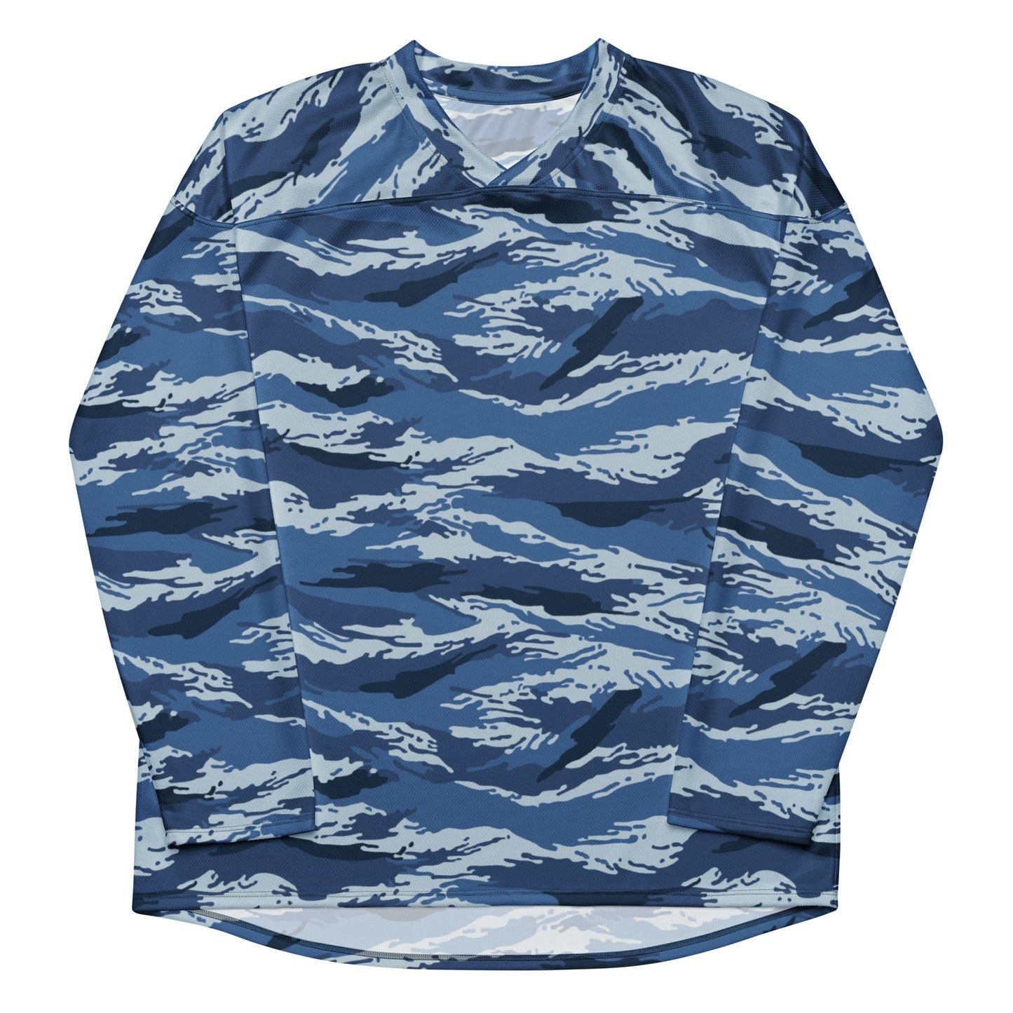 Russian Tiger Stripe Kamysh Blue CAMO hockey fan jersey - Hockey Jerseys