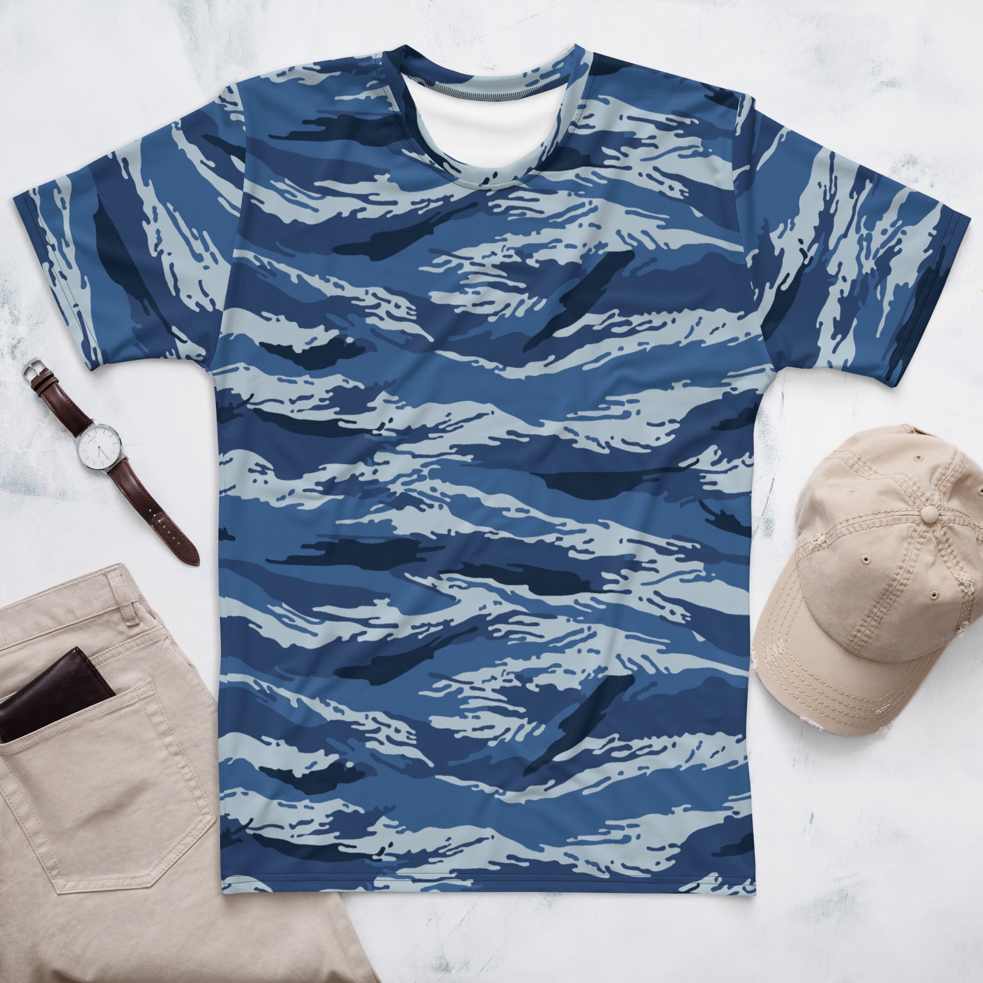 CAMO HQ - Russian Tiger Stripe Kamysh Blue CAMO Mens T-Shirt