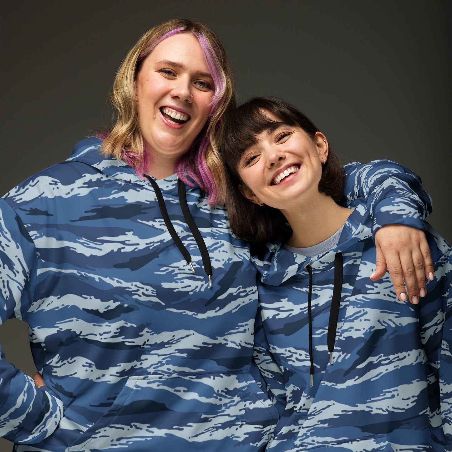 Russian Tiger Stripe Kamysh Blue CAMO Unisex Hoodie - Hoodies