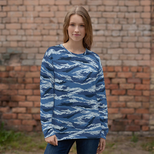 Russian Tiger Stripe Kamysh Blue CAMO Unisex Sweatshirt - Sweatshirts