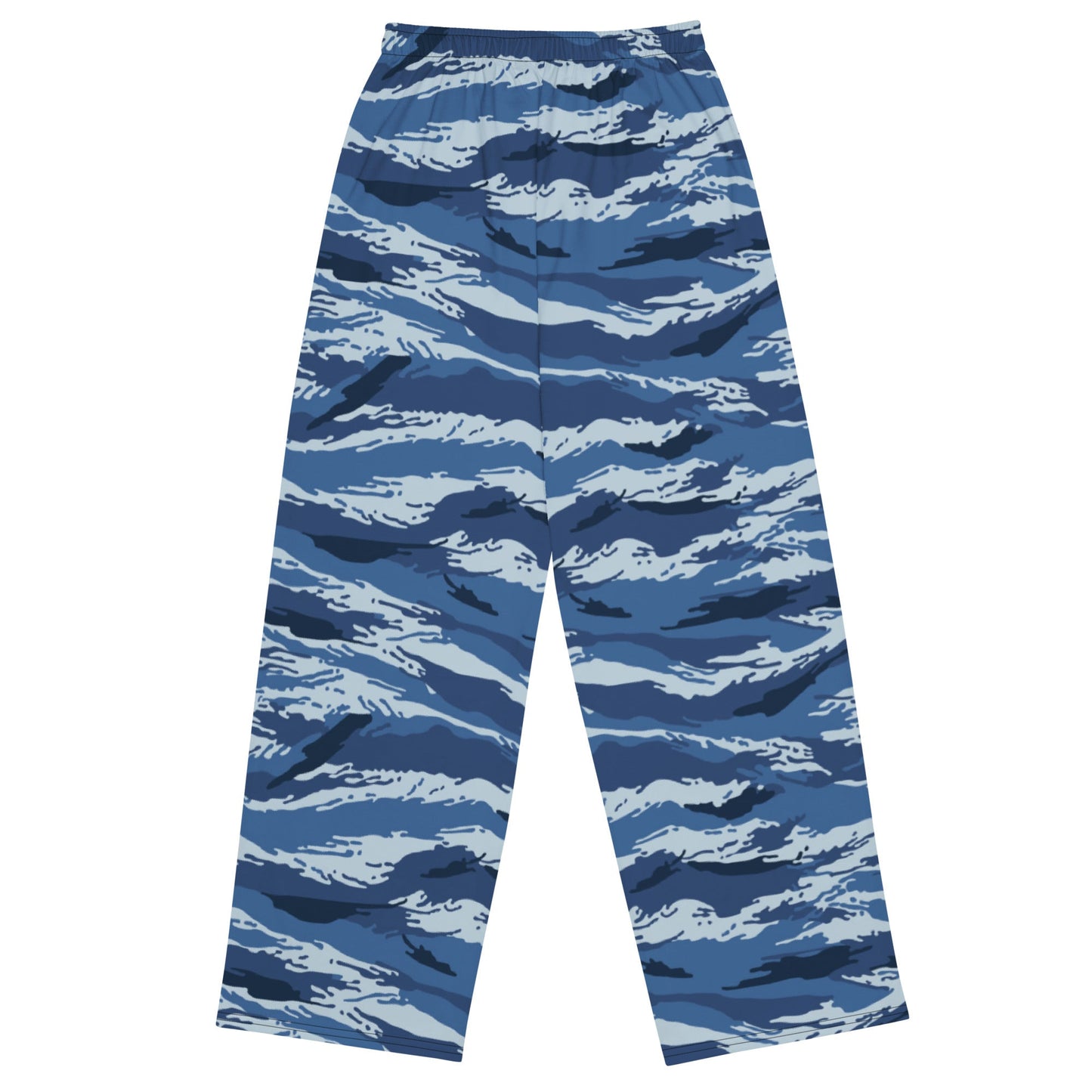 Russian Tiger Stripe Kamysh Blue CAMO unisex wide-leg pants - Wide-leg Pants