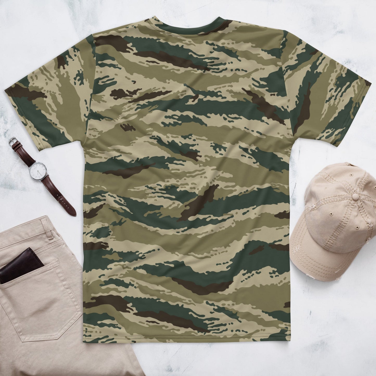 Russian Tiger Stripe Kamysh Green CAMO Mens T-shirt - T-Shirts