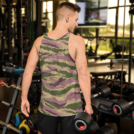 Russian Tiger Stripe Kamysh PFO CAMO Unisex Tank Top - Tops
