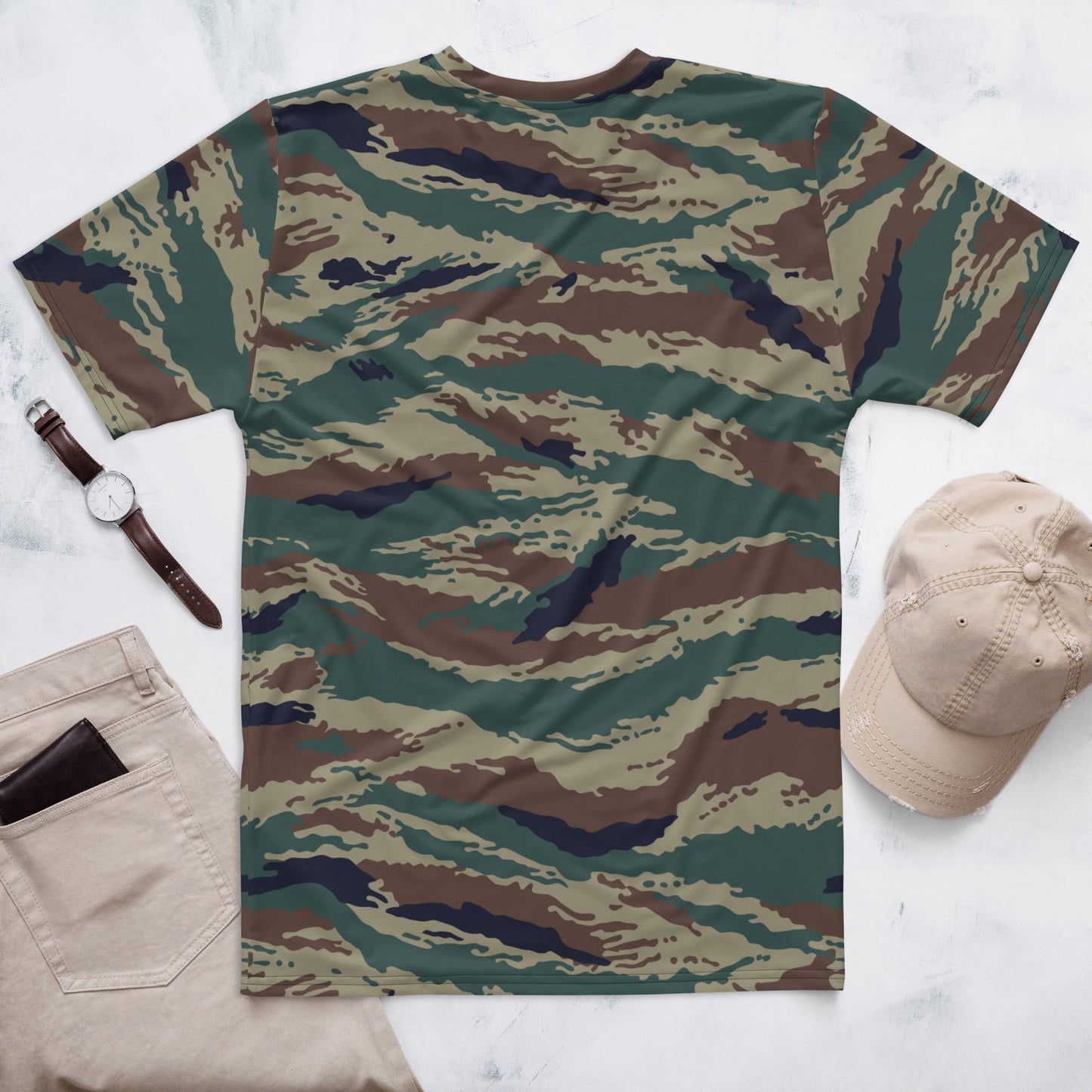 Russian Tiger Stripe Kamysh SPLAV CAMO Mens T-shirt - T-Shirts