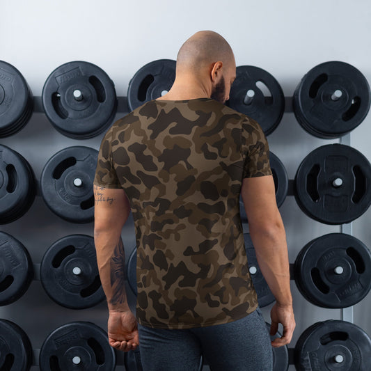 Russian TTsKO Brown CAMO Mens athletic t-shirt - Athletic T-Shirts