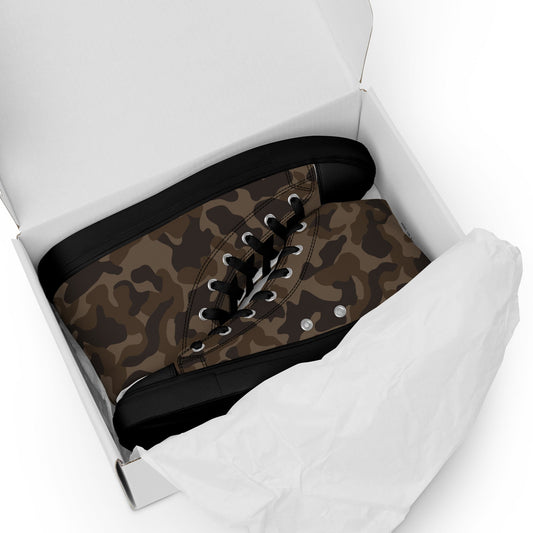 Russian TTsKO Brown CAMO Mens high top canvas shoes - High Top Canvas Shoes