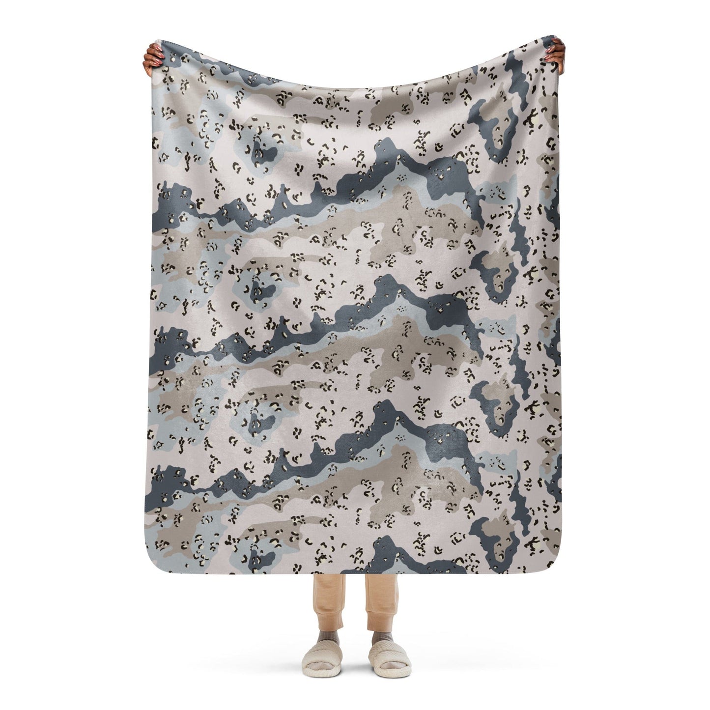 Saudi Chocolate Chip Desert Border Guard CAMO Sherpa blanket - 50″×60″ - Blankets