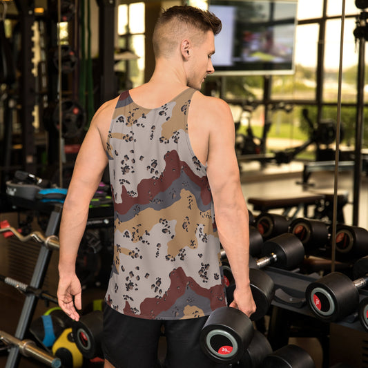 Saudi Chocolate Chip Desert Mountain CAMO Unisex Tank Top - Tops