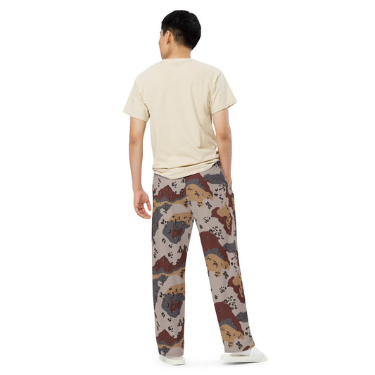 Saudi Chocolate Chip Desert Mountain CAMO unisex wide-leg pants - Wide-leg Pants
