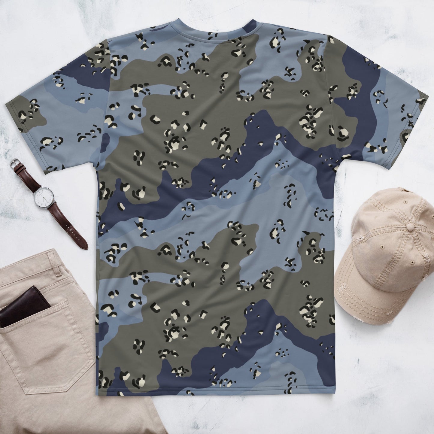 Saudi Chocolate Chip Desert Urban Blue CAMO Mens t shirt T Shirts